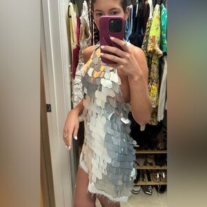 ASOS Silver Sequined Mini Dress/ Top